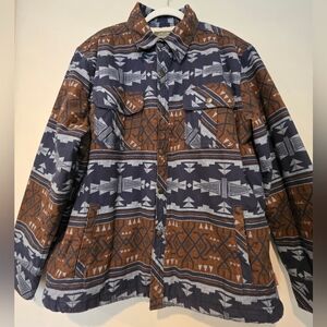 St. John's Bay Outdoor Men's Size XL Snap Front Sherpa Lined Shacket Warm Heavy